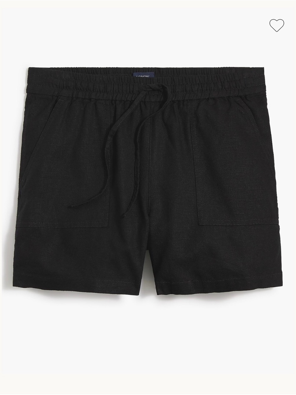 J. Crew Black Linen Blend Drawstring Shorts (Small)